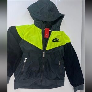 7 7L Nike Kids Neon Yellow and Black Raincoat
